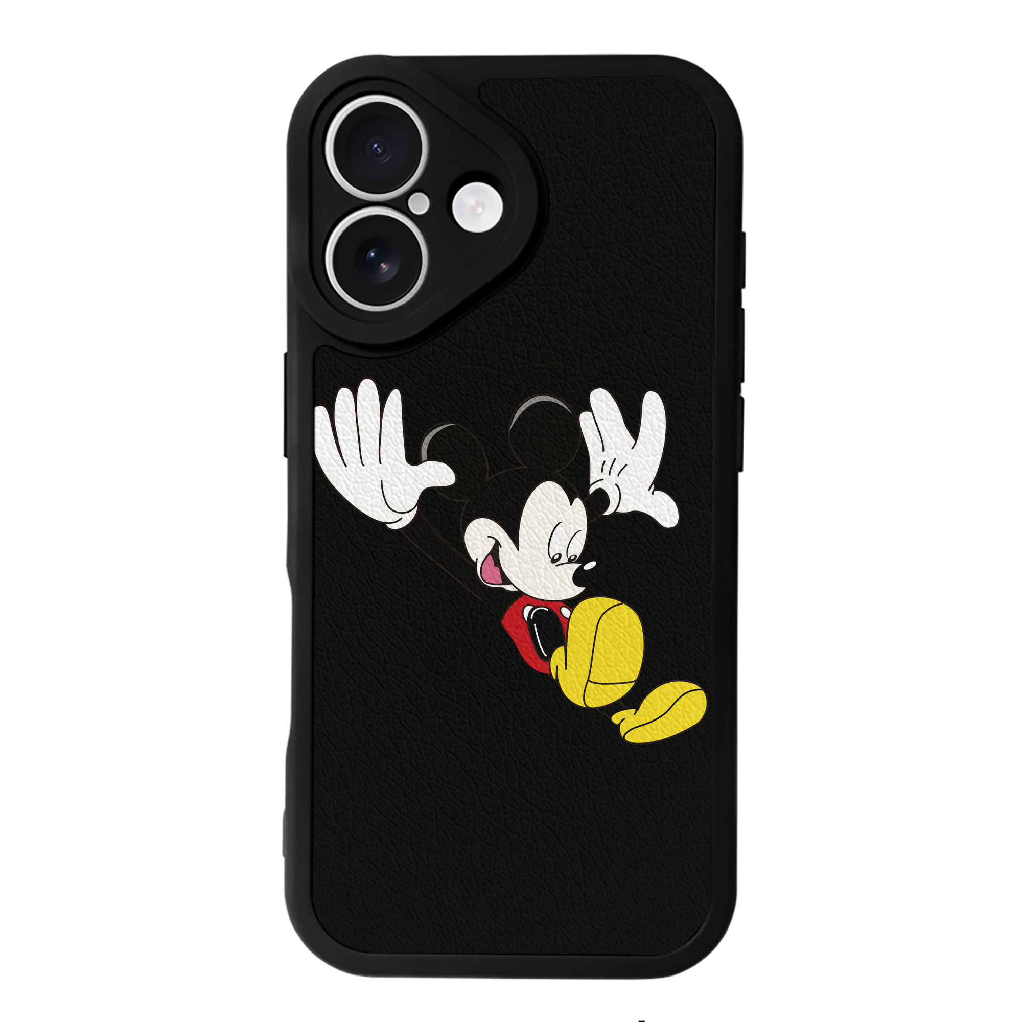 （画像用） ミッキーマウス Mickey Mouse 【iPhone 16シリーズ対応】シリコンスマホケース（レザー調） 材質：シリコン